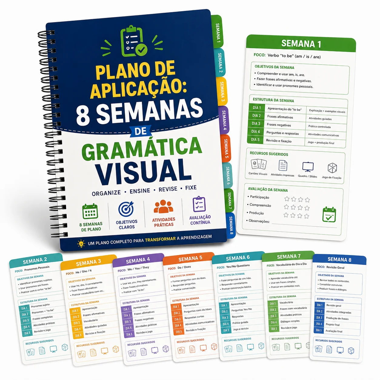 Bônus #6: PLANO DE APLICAÇÃO: 8 SEMANAS DE GRAMÁTICA VISUAL